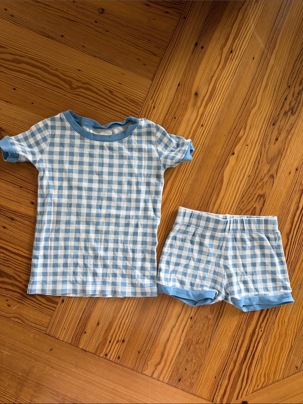 Lake Pajamas Blue Gingham Kids Pajama Set - Short Sleeve Top & Shorts
